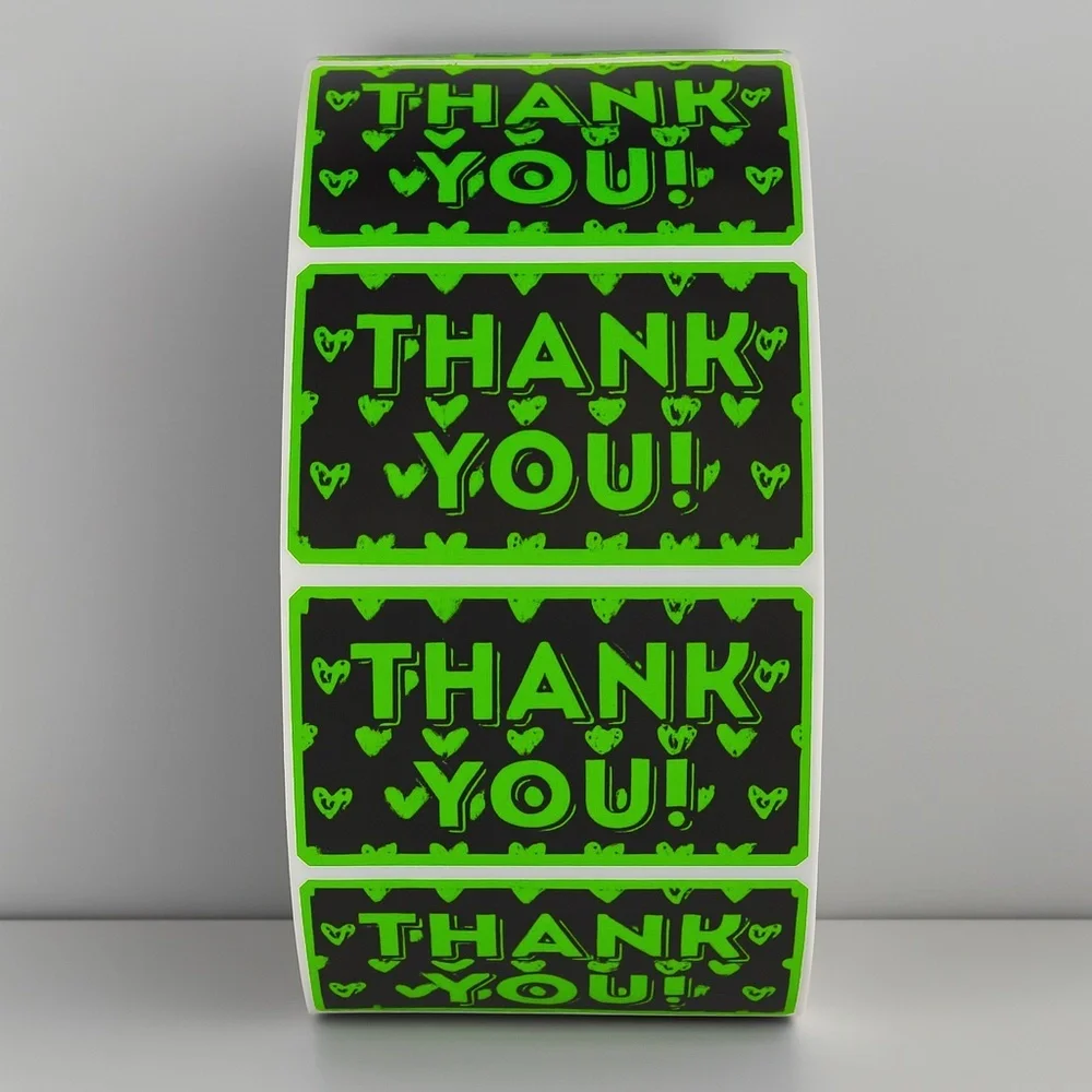 Thank You Stickers with Hearts – Cute Packaging Labels for Small Business Orders